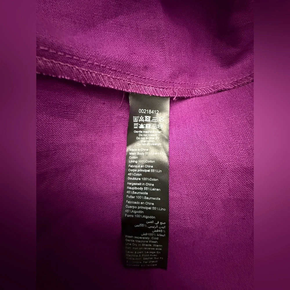 NWT City Chic English Rose Maxi in Magenta Size XXL Linen‎ Blend - Picture 8 of 8